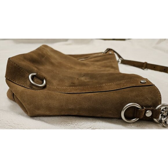 Rebecca Minkoff Suede Hobo Bag, Brown Pre-owned Authentic 100% Leather - Picture 7 of 16